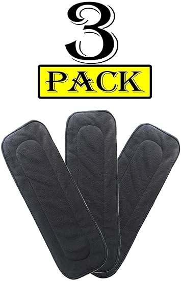 THE LITTLE LOOKERS 5 Layer Bamboo Charcoal Inserts Liners Natures Cloth Diaper Liner, Wetfree Reusable Washable Cotton Diaper Nappy Inserts for Baby Cloth Diapers (Pack of 3)