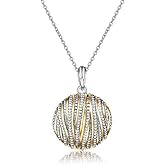 Mytys Coin Pendant Necklace for Women 18K Gold and Silver Intertwined Crossover Pendant Two Tone Necklaces Christmas Jewelry Gift
