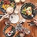 Black and Gold Party Supplies - 200PCS Disposable Black Paper Plates Dinnerware Set Gold Dots 50 Dinner Plates 50 Dessert Plates 50 Cups 50 Napkins Wedding Birthday Party Baby Shower Christmas