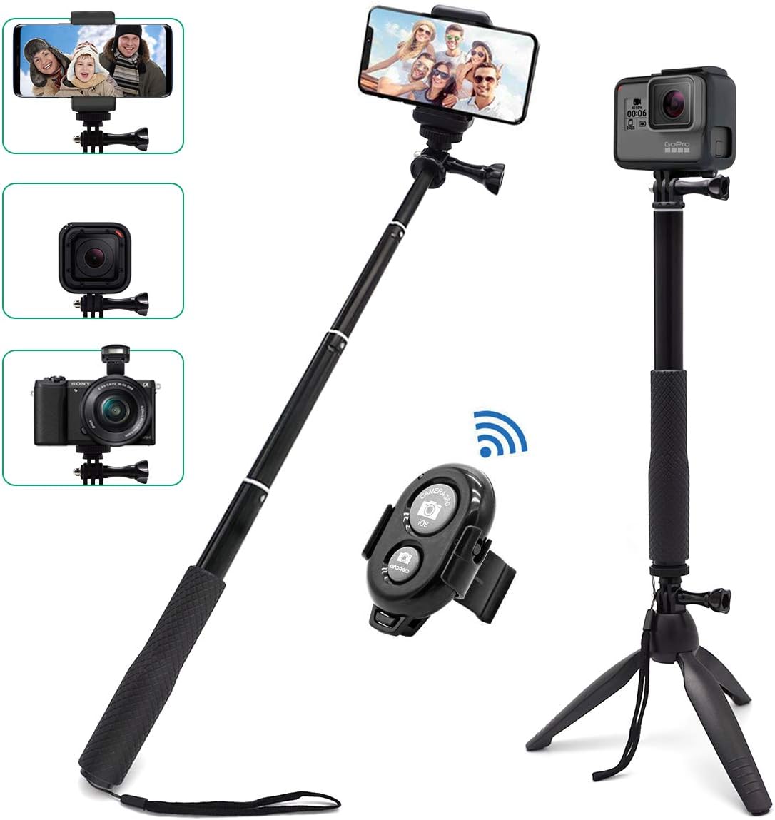 JPARR Selfie Stick, 3 in 1 Extendable Pocket Selfie Amazon.co.uk