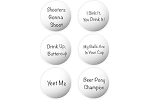 BROSASH Funny Beer Pong Balls - 6-Pack of Humorous Phrases for Epic Party Games, Hilarious Drinking Fun | College Gifts Supplies Dorm Room Accessories Gag Gift Idea Parties Frat Houses Tailgates Game Night