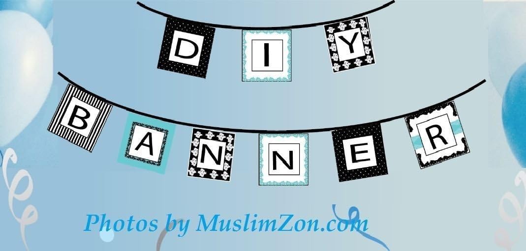 Ramadan Mubarak Eid Mubarak Happy Eid Lantern Dinner Sets Dessert Plates Napkins Banner & Saver Packages (DIY Banner)