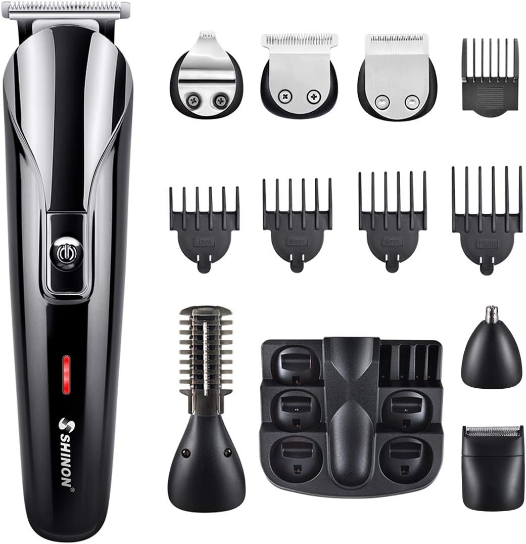 Professional Rechargeable Barber Trimmer 7-in-1 Cordless Body Hair Trimmer Mustache Trimmer Salon Hair Groomer Trimmer Kit Hair Cut Trimmer Clipper