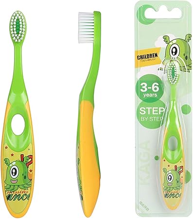 Cepillo De Dientes Para Ninos Con Diseno De Dibujos Animados Suave Pequeno Cuidado De Higiene Bucal Para Ninos Verde Amazon Es Hogar