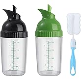 Salad Dressing Shaker Container, Homemade Salad Dressing Bottle Mixer Measure,Dripless Pour, Soft Grip, BPA Free,Send cleanin