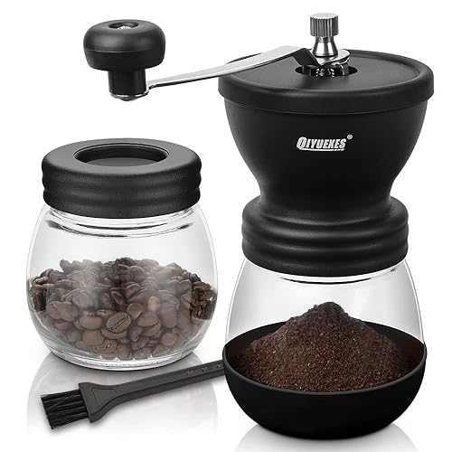 Manual Coffee Grinder, Burr Coffee Grinder for Home Use, Coffee Bean  Grinder for Espresso, French Press, Cold Brew, Includes Glass Jars (11oz  Each)