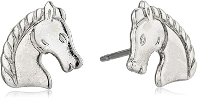 Amazon Com 1928 Jewelry Women S Silver Tone Horse Stud Earrings Silver One Size Jewelry