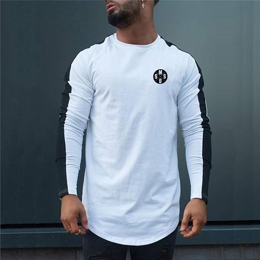 Men S Breathable Sports Long Sleeve Tshirt Men Gyms Fitness Fashion