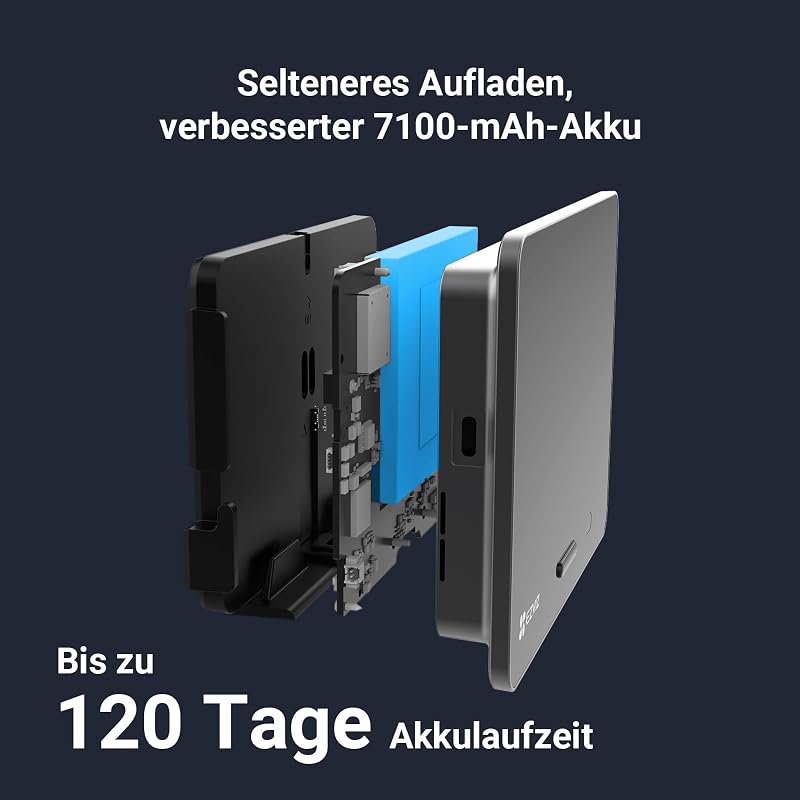EP4 Silber 4K WLAN Türspion mit 5,5-Zoll-Farbbildschirm Akku