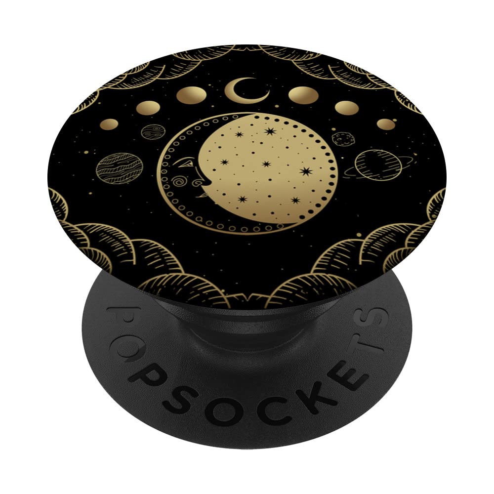 Aesthetic Moon Phases Astrology Celestial Moon PopSockets Swappable PopGrip