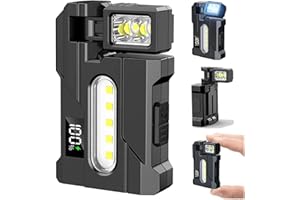 G5 EDC Flashlight 400Lumens - Super Bright Rechargeable Mini LED Light with 180° Rotatable Magnet, 3 Modes Dual Lights, Porta