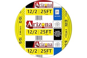 ARIZONA ELECTRICAL SOLUTIONS 25 FEET 12/2 Type NM-B. Copper #12 AWG, 2 Conductor with Ground Insulated Jacket Yellow