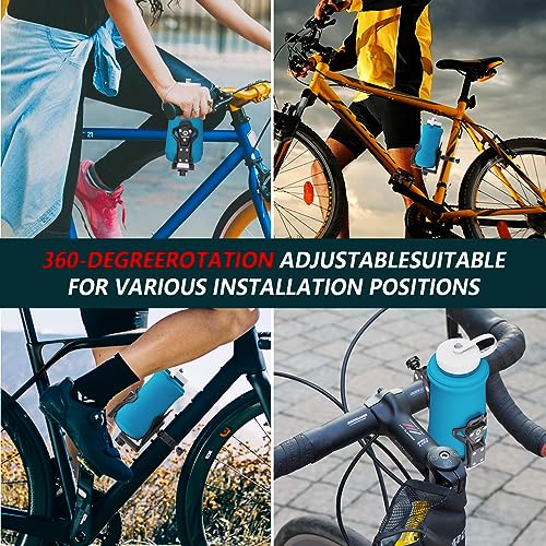 Extra Large Motorcycle Cup Holder Anti Theft, Mathtoxyz Bike Water Bottle Holder 1.95 – 3.6 inch Universal Size Handlebar Drink Holder Cage for Moto Bicycle, Boat, Scooter, Stroller, Wheelchair
