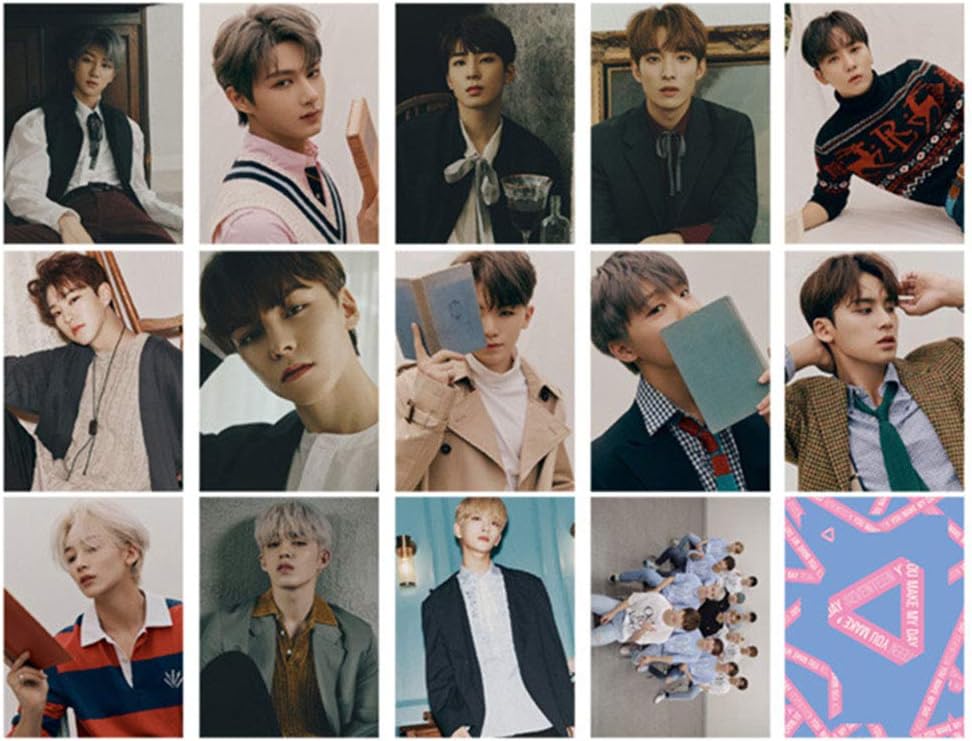 gerFogoo Fashion Kpop Seventeen Members Photo Postcard Lomo Cards Set Gift for Fans (Seventeen)(H05-95.4cm/14pcs/set)