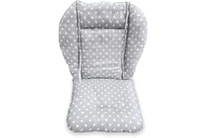KOCPUDU High Chair Cushion, High Chair Pad/seat Cushion/baby High Chair Cushion,soft and Comfortable,light and Breathable,make The Baby More Comfortable (gray Background Stars Pattern)