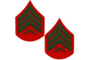 MEDALS OF AMERICA EST. 1976 United States Marine Corps USMC chevron green embroidered on red SGT Sergeant E5 Male