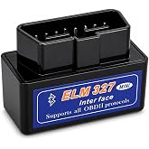 OBD2 Scanner Bluetooth 5.1 Adapter for iPhone and Android, Black | Read and Clear Check Engine Codes, View Live Data, VIN and RPM, Supports YMOBD APP and 9 OBD-II Protocols for 12V Gas Cars