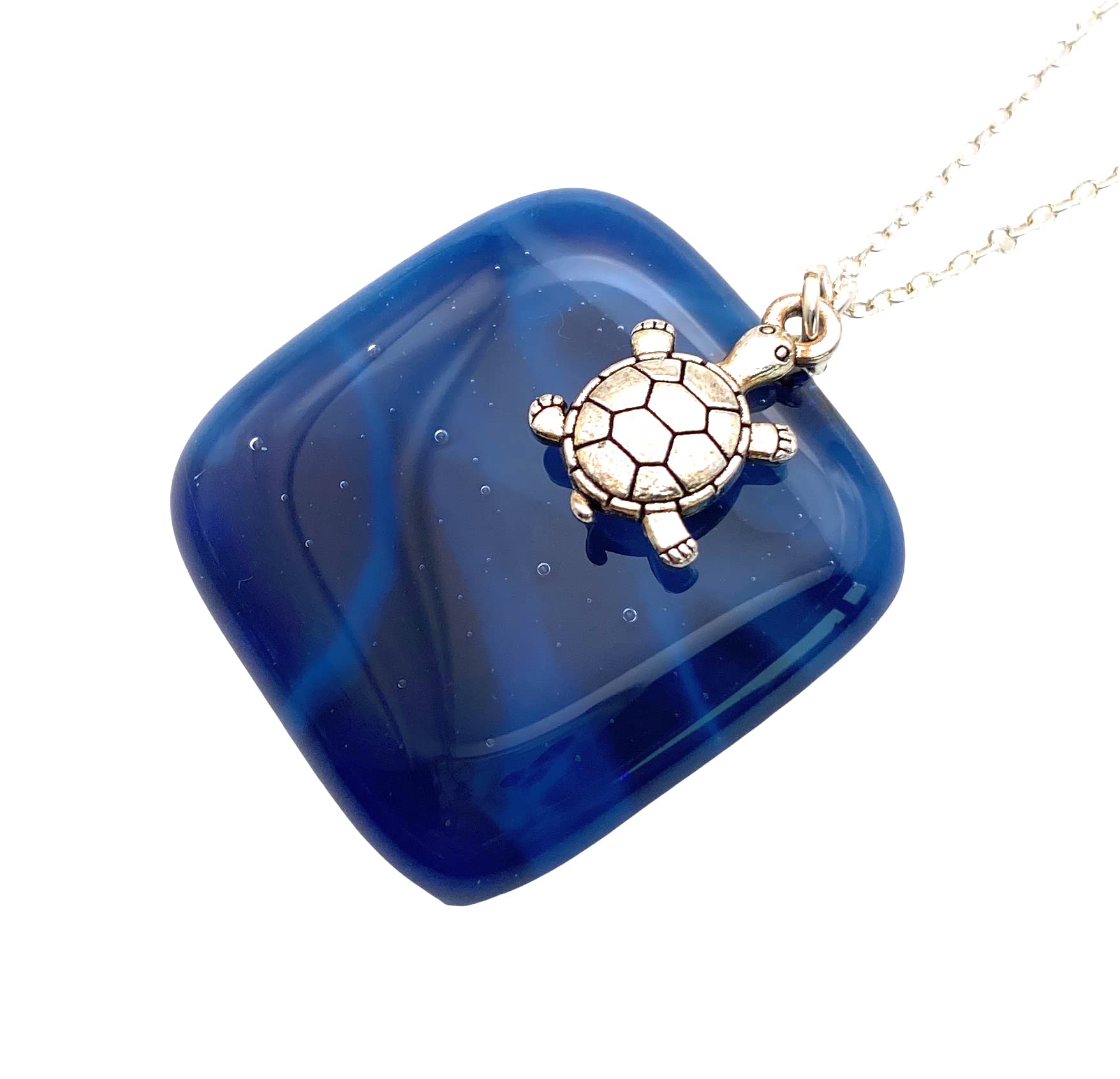 Beach Ocean Sea Life Sea Turtle Crab Starfish Pendant, Glass Pendant, Dichroic Glass Pendant, Handmade Glass Pendant, Handmade Dichroic Glass Pendant - 3cm x 3cm