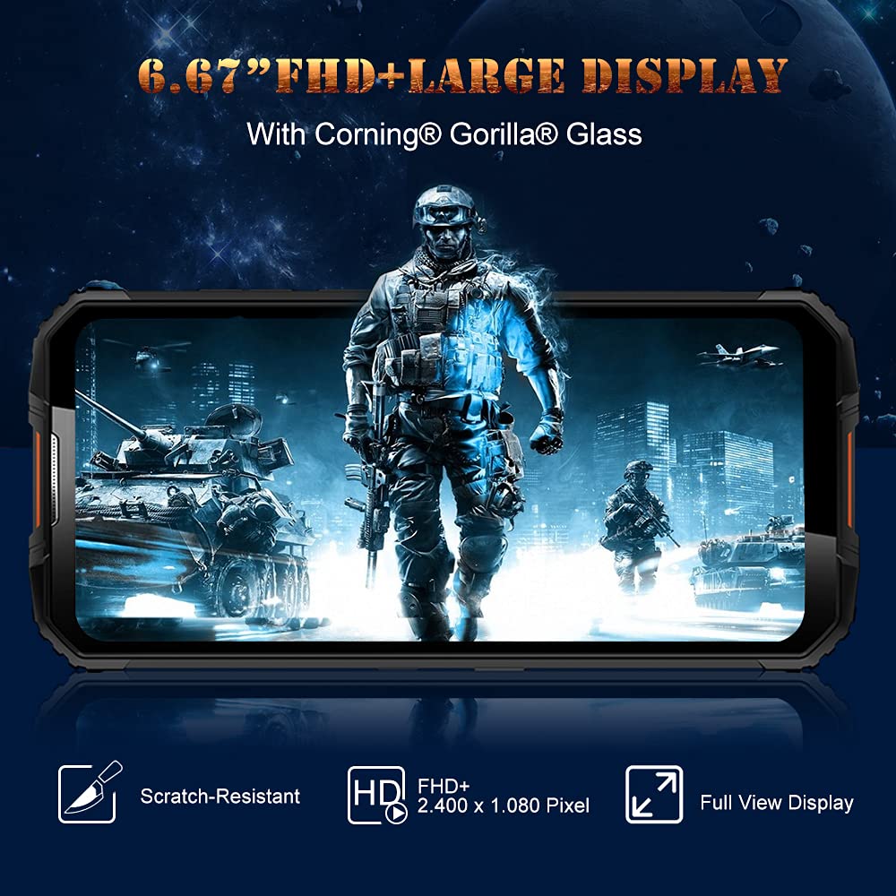 OUKITEL WP10 5G Rugged Smartphone Unlocked, 8000Mah Battery 18W Fast Charging, 6.67
