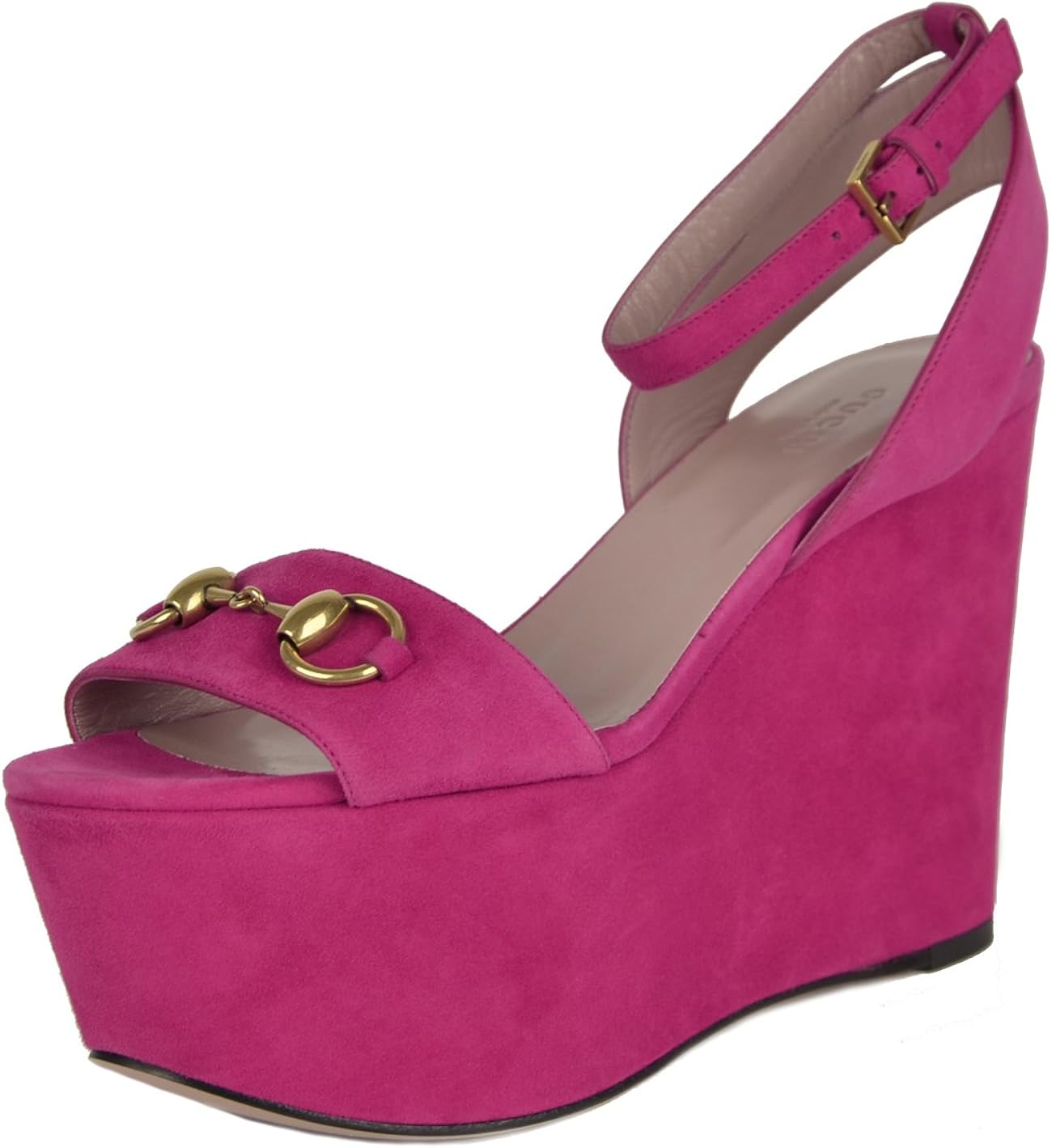 fuchsia platform sandals