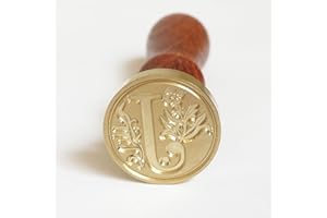 MINGYUESKY Wax Seal Stamp, Classic Alphabet Initial Wax Sealing Stamp Brass Head Wooden Handle for Wedding Party Invitation (Letter J)