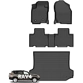 Wayhigh&reg; Floor Mats &amp; Cargo Liner for 2006-2011 2012 Toyota RAV4 (5 Seats) | TPE 2010 2011 RAV4 all Weather Floor Mats,All Weather Protection Floor Liners Front &amp; Rear Row Full Set, RAV4 Accessories