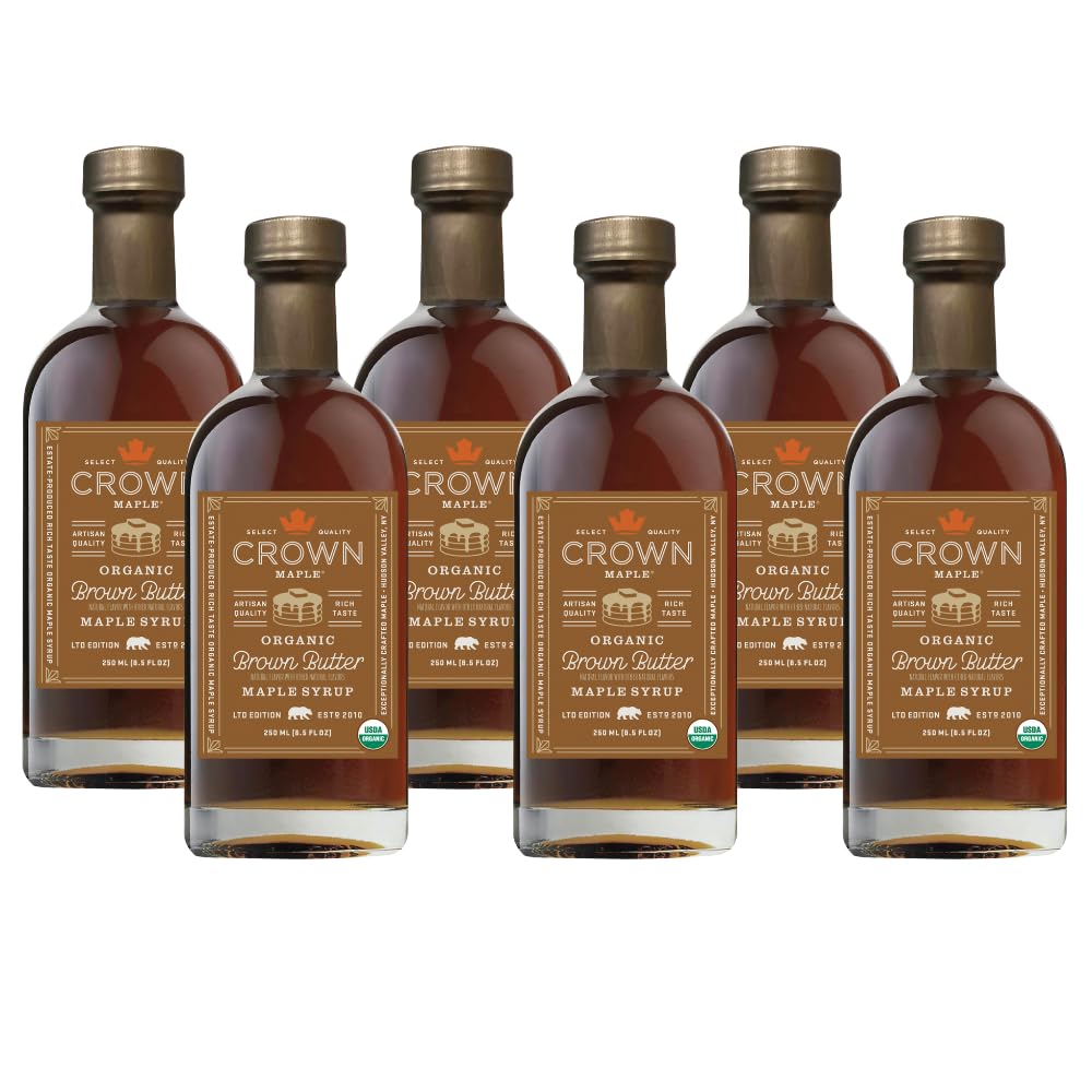 Crown Maple Brown Butter Flavor Organic Maple Syrup, 8.5 Fl Oz (Pack of 6) Image
