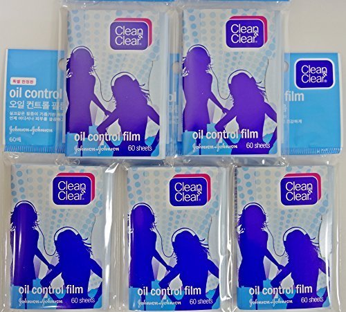 Oil Control Film Clean & Clear Oil-Absorbing Sheets 60 Sheets (Pack of 5)