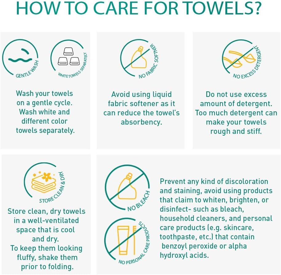 TRIDENT Wash Towel, 6 Piece Bathroom Towel, 100% Cotton, Highly Absorbent, Super Soft, Soft and Plush, 500 GSM (Charcoal): Kitchen & Dining