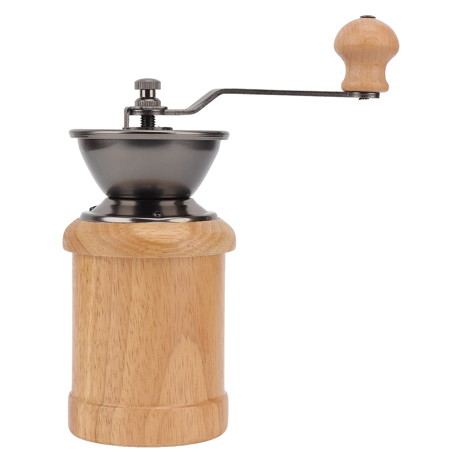 Manual Coffee Grinder, Adjustable Coarseness Coffee Mill Grinder Coffee Bean Grinder Vintage Antique Wooden Hand Grinder Hand Held Coffee Mill for Kitchen Camping (Light Color)