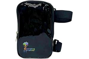 EVERYTHING CROPOVER Holographic Thigh Bag | Leg Harness for Women | Outdoor Waist Pouch | Carnival Hiking Travel Fanny Pack with Adjustable Straps | Black Gloss