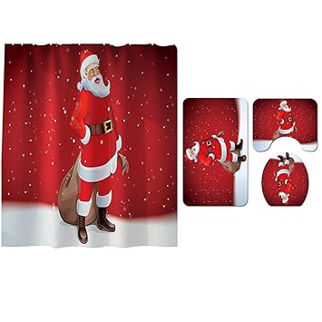 Amazon Com Clearance 4 Pieces Set Bathroom Shower Curtains Rug