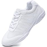TUOTOM White Cheer Shoes for Girls Cheerleading Sneakers | Kids Youth Lightweight Flexible Competition Breathable Dance Gymnastics Tumbling Stunts Athletic Training Hip Hop