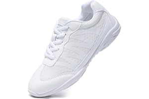 TUOTOM White Cheer Shoes for Girls Lightweight Youth Kids Cheerleading Sneakers Hip Hop Dance Shoes Tumbling Tennis