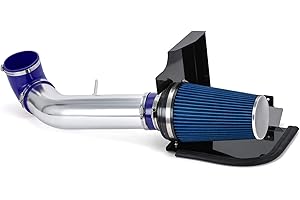 PTNHZ 4" Cold Air Intake Filter w/Heat Shield Kit Compatible For 99-07 Cadillac Escalade Chevy Silverado Tahoe GMC Yukon Sierra 1500 2500 3500 V8 4.8L/5.3L/6.0L (Blue)