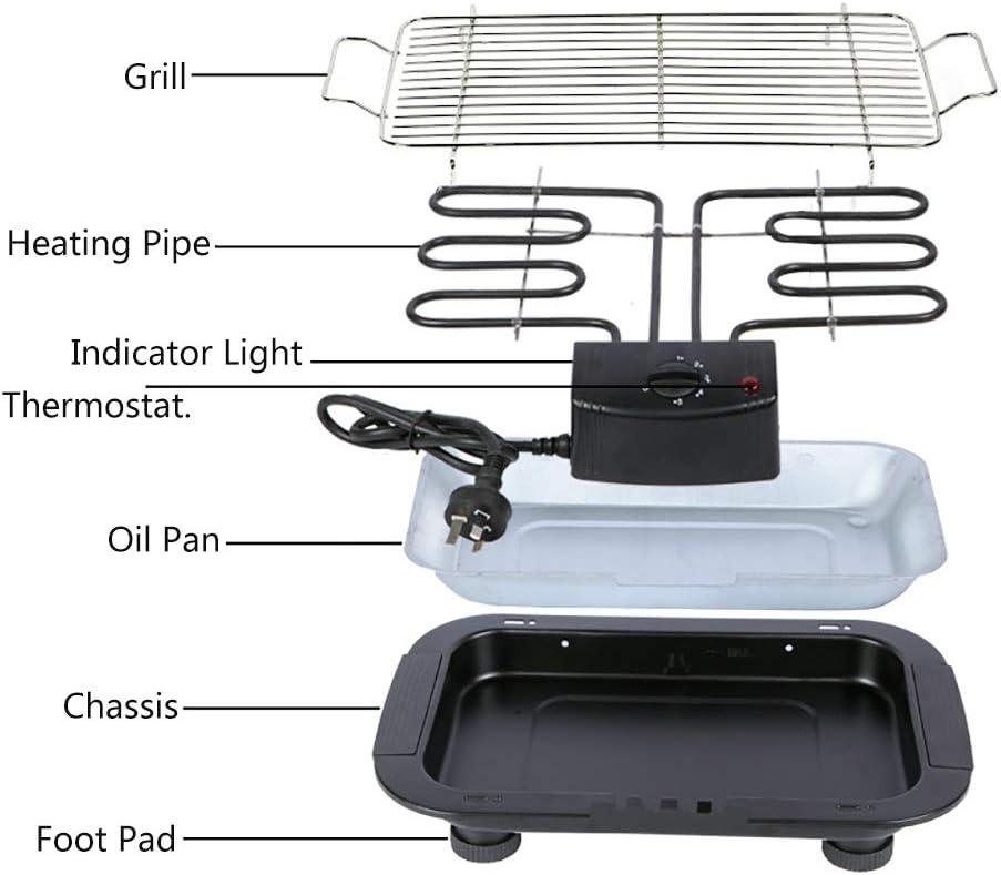 review Nologo W-XS1 Electric Grill,Five-Step Temperature Adjustment,with Five-Step Adjustment,Easy to Control Fire,Suitable for Home Kitchen and Outdoor Barbecue,Convenient