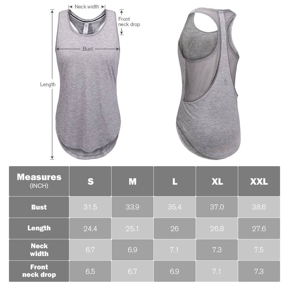 Camel Yoga Workout Tank Tops Women Sleeveless Dry Loose Fit Racerback Activewear Scallop Bottom Color Grey Size L