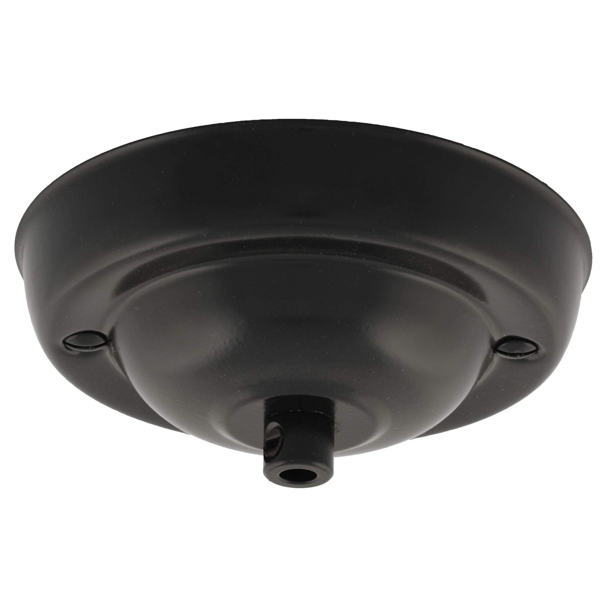 ElekTek 108mm Diameter Ceiling Rose with Cord Grip Metallic Finishes Powder Coated Colours for Pendant Light Fittings Jet Black
