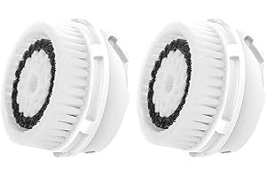 CONVELIFE Replacement Facial Cleansing Brush Heads, Normal Sensitive Facial Brush Heads, Facial Cleanse Brush Head, for Acne Prone, Clogged, Enlarged Pore, Sensitive, Delicate and Dry Skins (2Pack/White)