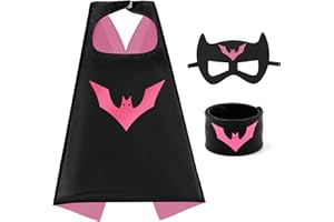 Mizzuco Superhero Capes for Kids Superhero Cloak with Mask and Waistband Halloween Costumes and Party Dress up Gift