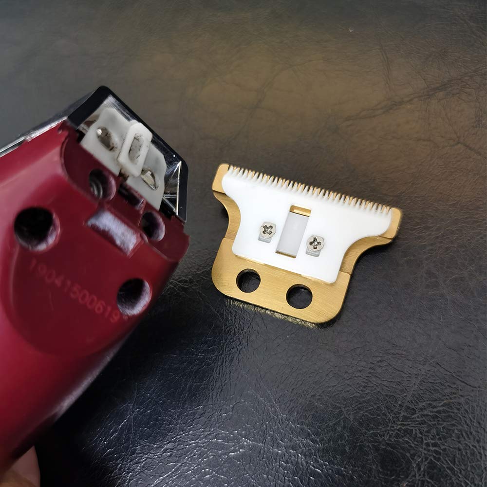 Adjustable 2 hole Double Wide Trimmer Replacement Blade #2215 Compliable with Wahl Detailer Corded, Wahl Detailer Cordless. 5 star Series Detailer 8081 (Ceramic + Gold Blade): Beauty