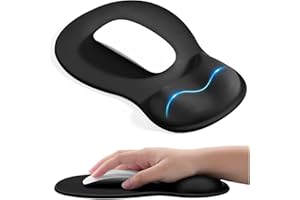 EooCoo Ergonomic Mouse Pad with Gel Wrist Rest Support Middle Concave Design, Relieve Wrist Pain Mousepad, Non-Slip Base for Laptop, Computer, Office Desk Accessories, Carpal Tunnel Syndrome