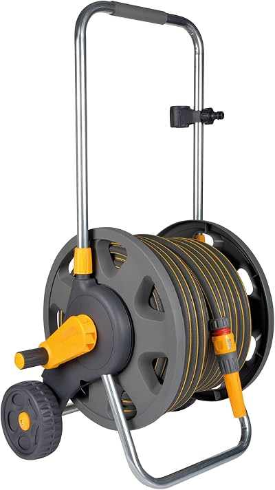 Hozelock Cart Plus 50m Ultramax Hose 12.5mm Rewind Handle Grey