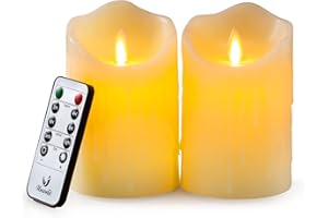 Flameless Candles with 10 Key Remote Timer Flickering Tear Wave Shaped Tealight Real Wax Simulate Dripping led Candles Batter