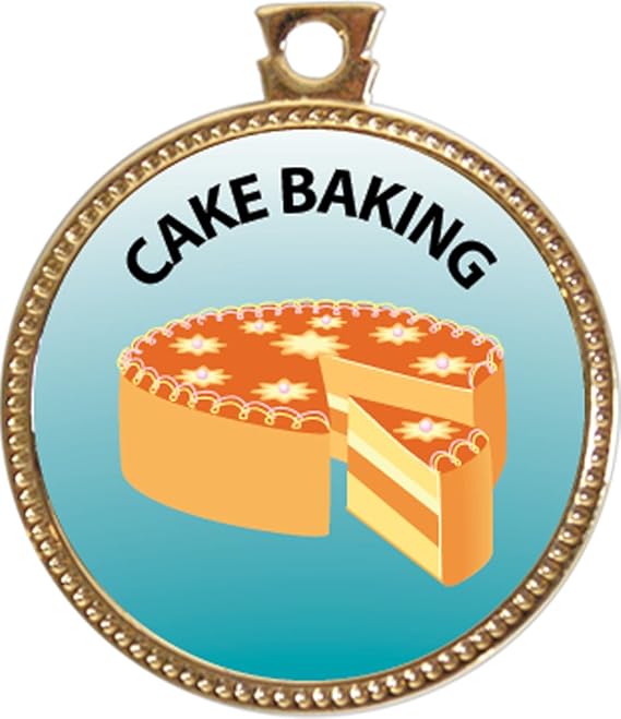 Keepsake Awards Cake Baking Award, 1 inch Dia Gold Medal