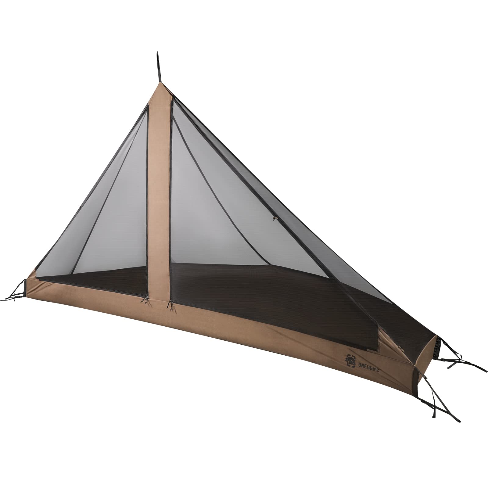 OneTigris Rock Fortress Hot Tent with Stove Jack, 4 Season, 4-6 Person Tipi for Camping, Backpacking, Hunting, Fishing - Waterproof, Wind-Proof (Coyote Brown)