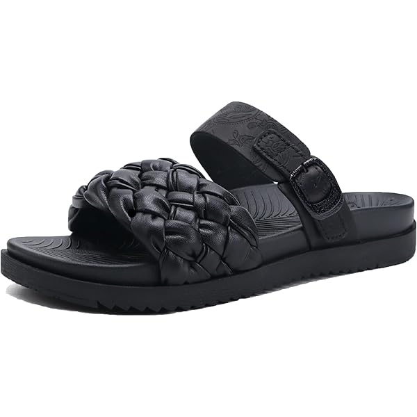Amazon.com | UGG Women's Captrail Strap Slide Sandal, Black, 9.5