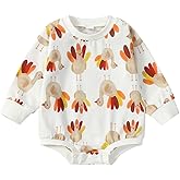 YINGISFITM Thanksgiving Baby Girl Boy Outfit Long Sleeve Turkey Sweatshirt Shirt Onesie Bubble Romper Fall Winter Clothes