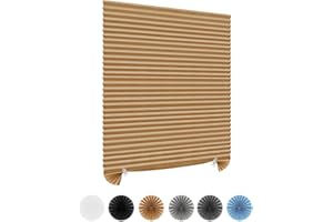Maritown Temporary Blackout Blinds for Window, Self Adhesive Window Blinds Vertical Pleated Blinds Cordless No Drill Fabric Room Darkening Shades for Bedroom Bathroom Kitchen Living Room Office