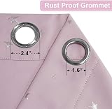 PONY DANCE Pink Star Themed Blackout Curtains 2 Panels 46 x 63 Inches view 4